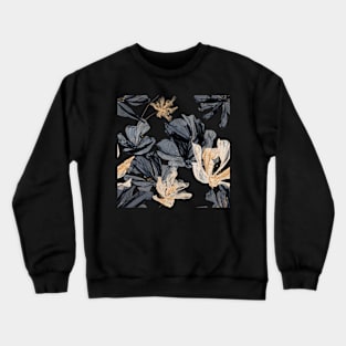 Smoke and Gold Flowers Crewneck Sweatshirt